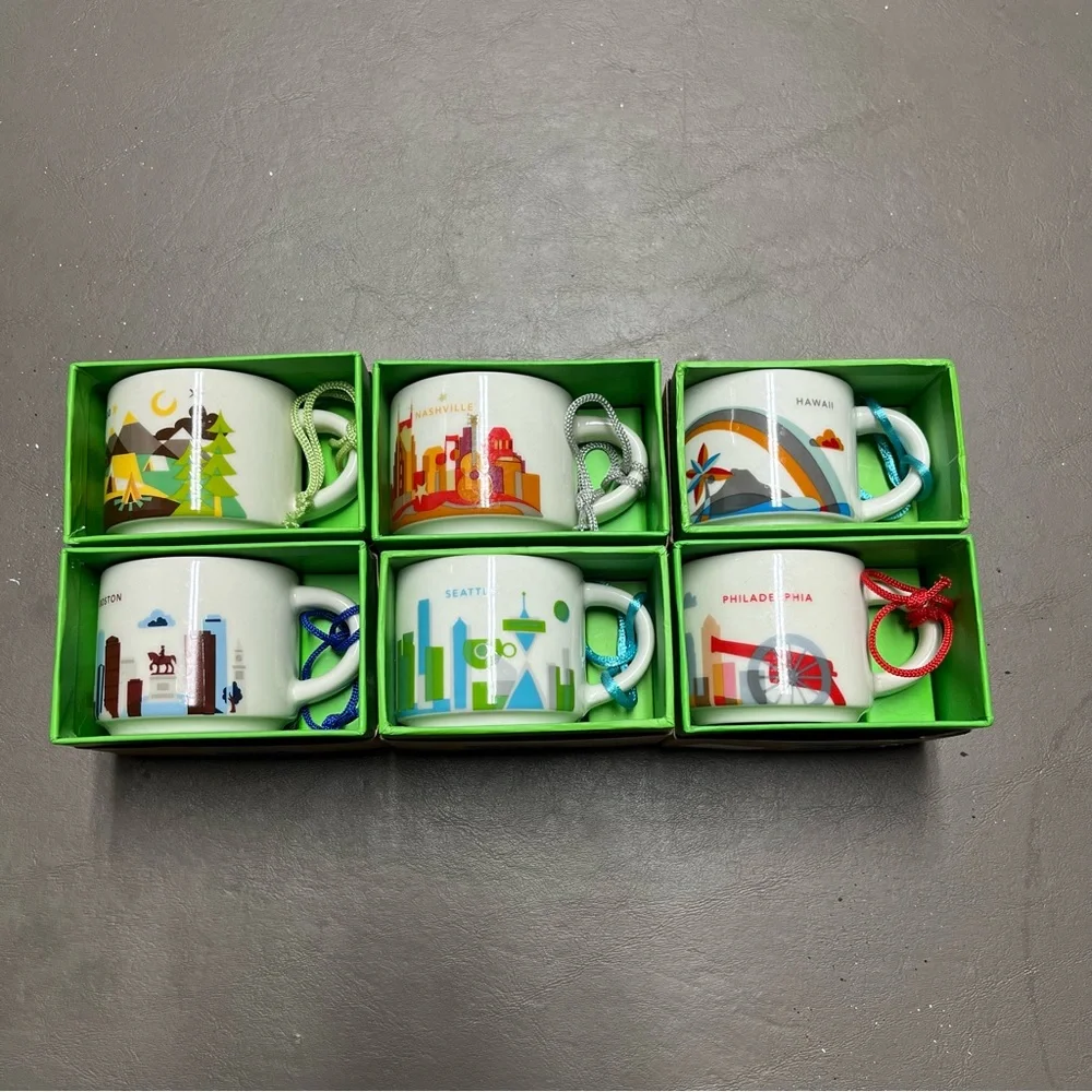 Starbucks You Are Here Series Ornaments/Espresso Mugs - Picture 1 of 4
